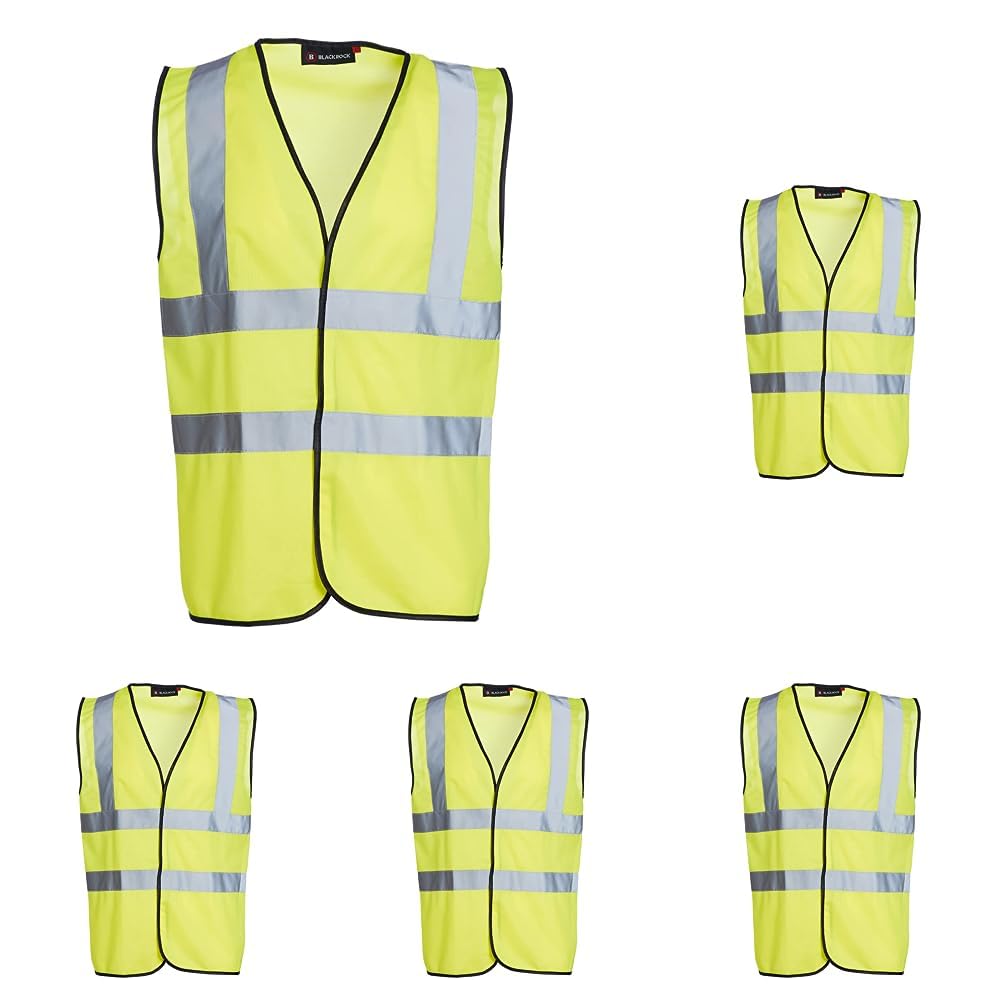 Blackrock Yellow & Orange Hi Vis Vests, High Vis Vests, Hi Vis Jackets, Rail Orange, High Visibility, Safety, Reflective, Hivisible PPE, Hi Viz, Security, Workwear, Mens Womens Sizes Small - 6XL