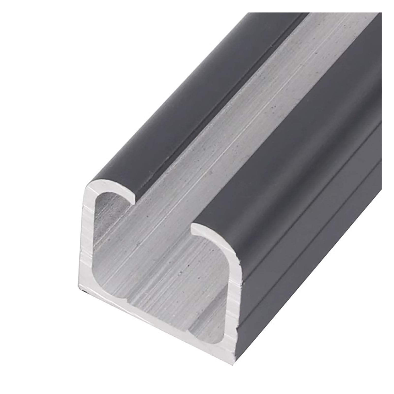 YDHSIKK Glass Sliding Door Track, Aluminum Sliding Door Track 3mm Waterproof Rust-Proof Silver Black Multiple Sizes(Black,102.4in/260cm)
