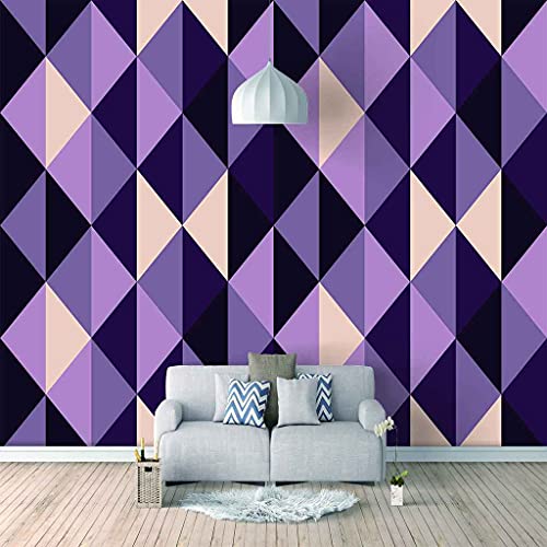 Poster géant auto-adhésif 3D violet toile murale facile DIY - 2