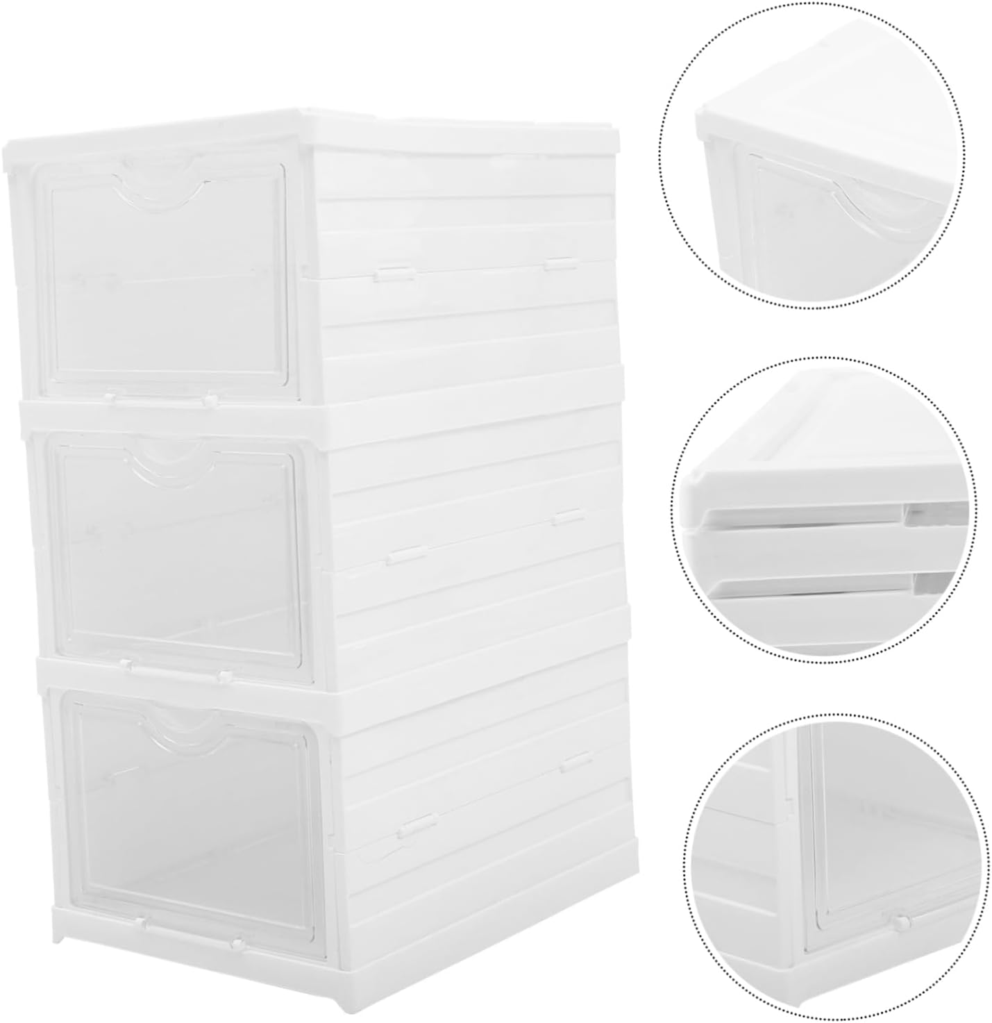 Stackable Shoe Boxes Lids Organizing Containers for Entryway under Bed Material Easy Access Shoe Storage Organizer Box