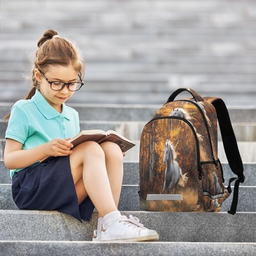 School Backpack Running Horse Lightweight Waterproof Travel Laptop Backpack Kids School Bags for Boys Girls Teens 11.6 X 4.9 X 16.7inch2