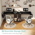 Lufeiya Computer Desk with Fabric Drawers, 40 Inch Reversible Gaming Desk for Small Space Home Office, Modern Simple Study Writing Table PC Desks for Bedroom, Black - Image 4