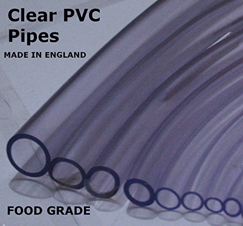 13mm Inside Diameter x 19mm Outside Diameter - 1 METRE CLEAR PVC FLEXIBLE TUBING FISH POND HYDROPONICS PLASTIC HOSE WATER PIPE TUBE FOOD GRADE MADE IN ENGLAND - PENTECH MOULDING CO LTD