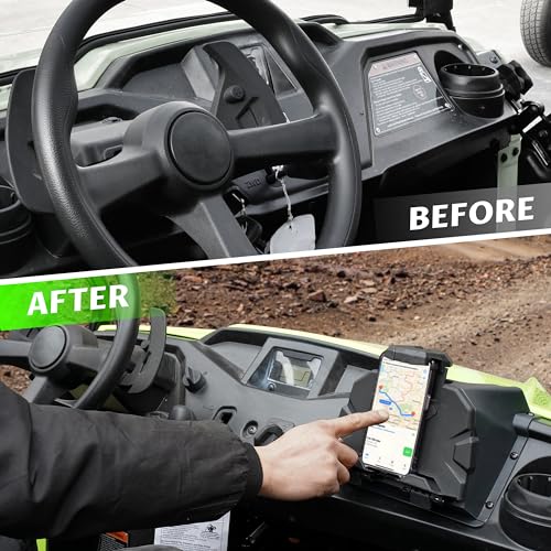 Image of SAUTVS Electronic Device Tablet Phone Holder Compatible with Honda Pioneer 520 2021-2026 / Pioneer 500 2015-2023 Accessories, Adjustable Navigator GPS Tablet Phone Mount with Extra Storage Box