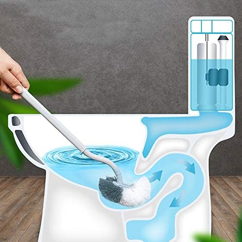 Einesin 2-pak ulepszona szczotka toaletowa, szczotka toaletowa z długim uchwytem, zestaw plastikowych szczotek toaletowych z mocnym włosiem, smukła, kompaktowa szczotka do muszli klozetowej - szczotka