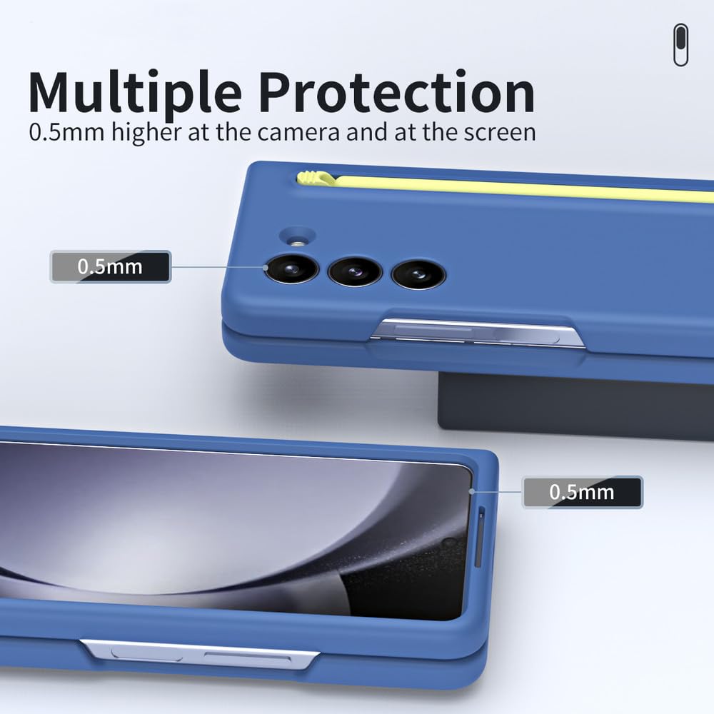 Per Samsung Galaxy Z Fold 6 ZFold6 Custodia Touch Pen colorata con accessori di copertura pieghevole in pellicola temperata, blu scuro, per custodia Galaxy Z Fold 6 con pellicola