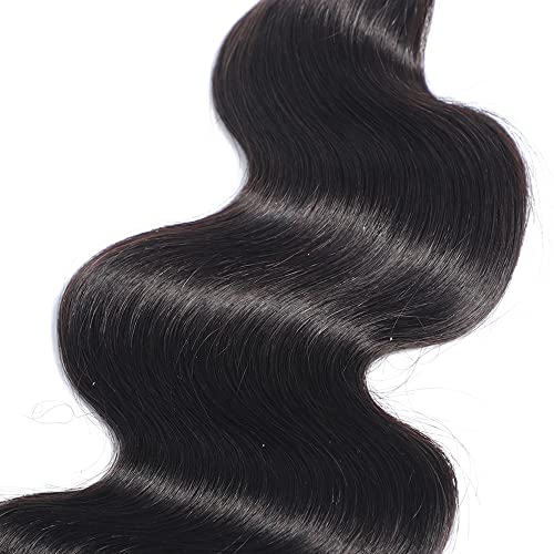Brazilian Body Wave Virgin Hair 3 Bundles 100% Unprocessed Remy Human Hair Weave Weft Extensions Natural Color 300g by Originea (14/16/18+12 Inch)