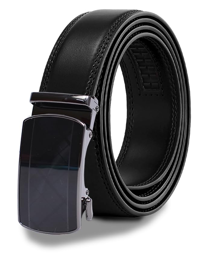 Image of WildHorn Men's Genuine Leather Belt for Men| Premium Auto-Lock Buckle | Adjustable up to 48 inch | Formal & Casual Wear | Micro-Adjust Fit | Stylish Gift Box Included