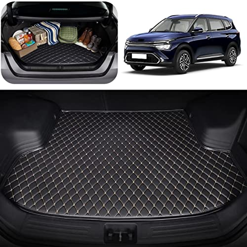 Vahan Expo 7D Luxury Car Trunk Mat/Dicky/Boot Mat Suitable for Kia Carens 7 Seater | Full Dicky Coverage | 7 Layer Protection | Anti Skid | Car Accessories (Kia Carens 7 Seater, Black)