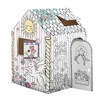 BANKERS BOX Einhorn-Spielhaus aus Pappe für Kinder XXL (81,3x96,5x121,3cm) - Puppenhaus und Einhorn-Spielzeug aus farbigem Karton - FSC-Zertifiziert und recycelbar - Bastelspaß für Kinder ab 3 Jahren