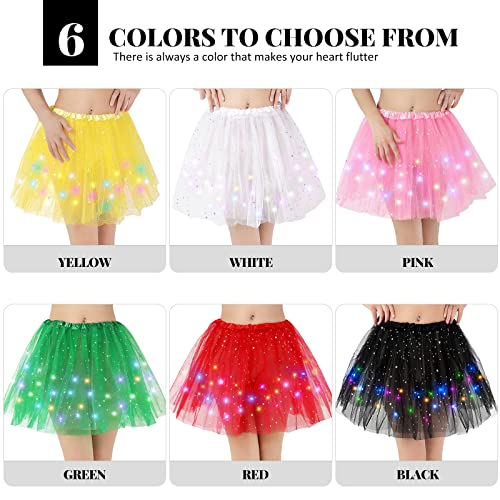 Kefiyis Tüllrock Damen LED Tütü Erwachsene Teenager Tutu Party Ballett Tanzen Fancy Dress Halloween Kostüm