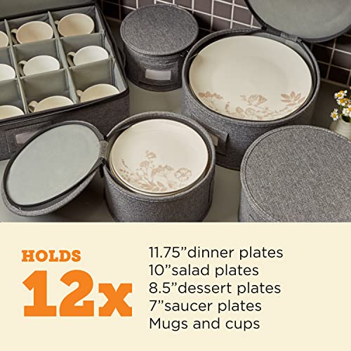 storageLAB China Storage Containers, Containers for Organizing, Hard Shell Case, Felt Plate Dividers, Moving Supplies, Storage Box, Wine, Dishes, Glasses Storage, Charger Plates Storage Containers - Thumbnail 3