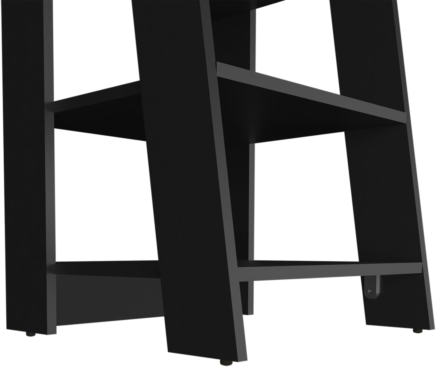 Bathbi 30" High Ladder Shelf Organizer - 4-Tier, Black - Bathroom, Living Room, Entryway Storage