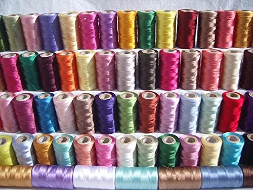 Shiny Soft Spools Art Silk Threads for Jewellery Tassel Making Embroidery Crafts, Set of 15 pcs-picture-20