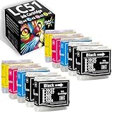 CyberpowerPC Compatible Ink Cartridge Replacement for Brother LC 51 LC-51, Cyan, Magenta, Yellow, Black, 10 Pack