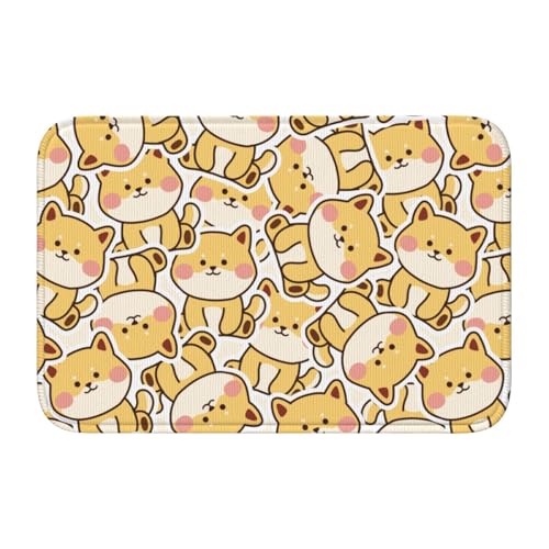 玄関マット 柴犬 犬柄 萌え かわいい 足拭きマット バスマット 滑り止め 吸水 速乾 お風呂マット おしゃれ かわいい 吸水速乾 厚手 防音 業務用 家庭用 40×60cm