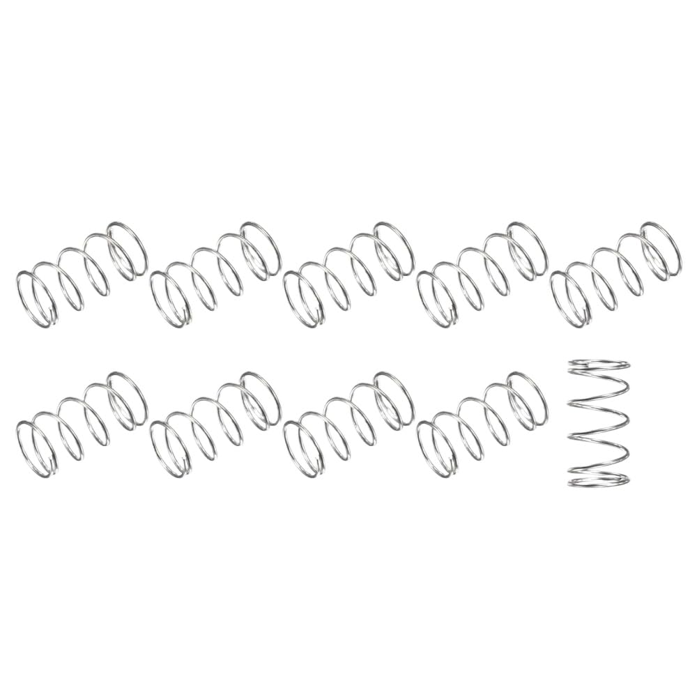 10Pcs Compression Spring Wire Dia.0.35mm Length 5mm-50mm Small Stainless Steel Springs (10,0.35mm-2mm-20mm)