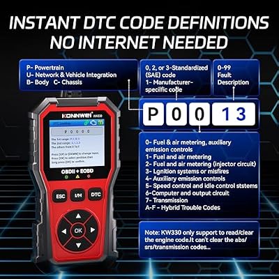 KONNWEI OBD2 Scanner Diagnostic Tool KW330, Check Engine Code Reader with Battery Voltage Test, Live Datastream, Freeze Frame, Car Scanner Diagnostic Tool for All OBDII Car Since 1996