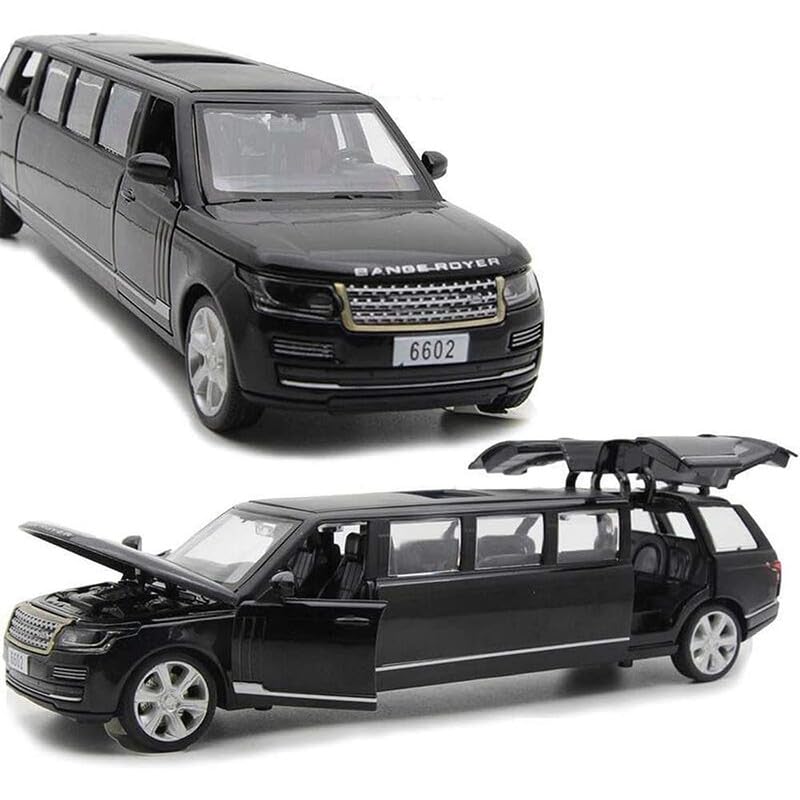 Image of Kids Model 1:32 Long Rang Rover Die Cast Metal Car Pull Back Action Opening Doors with Realistic Engine Sound Lights Toy Car Gift for Boys - Multi