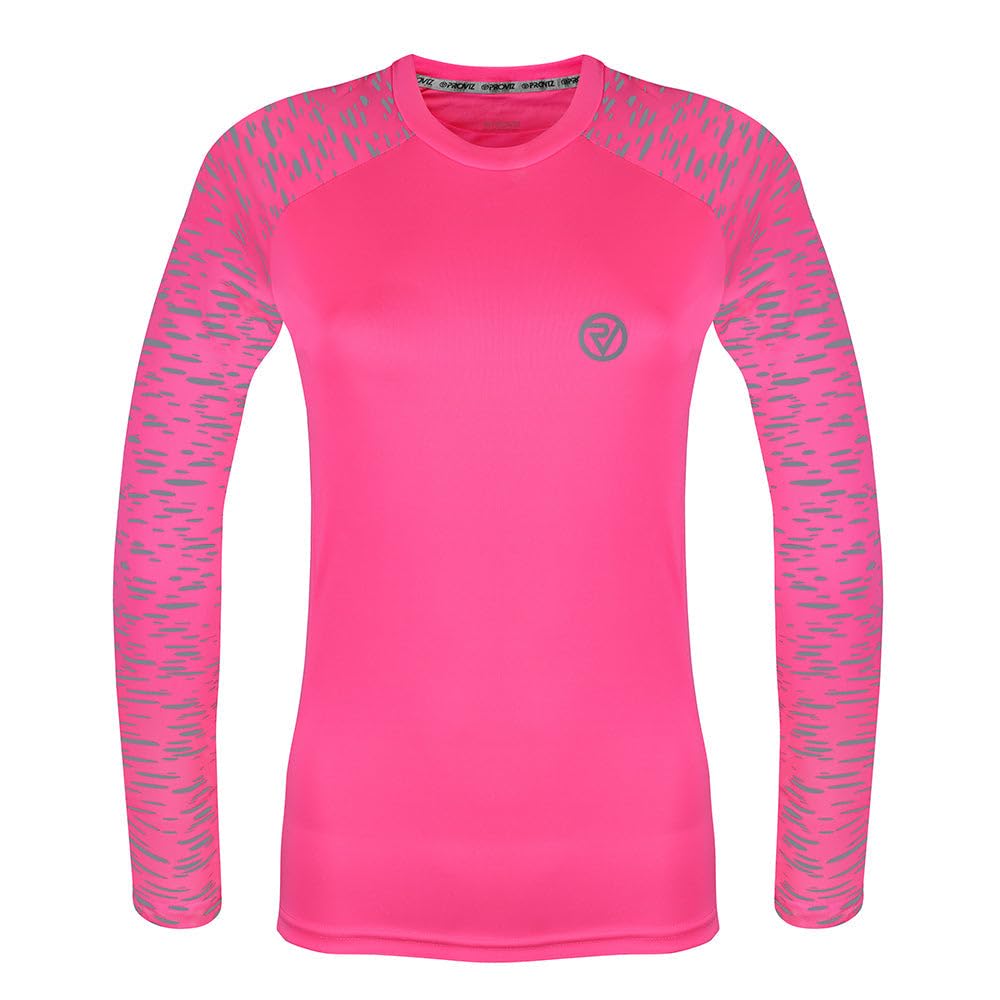 Proviz Womens REFLECT360 Sports T-Shirt โ Reflective, Long Sleeve, Fluorescent Running Top for Women, Gym Top, Hi Vis Ladies Running Top Burgundy