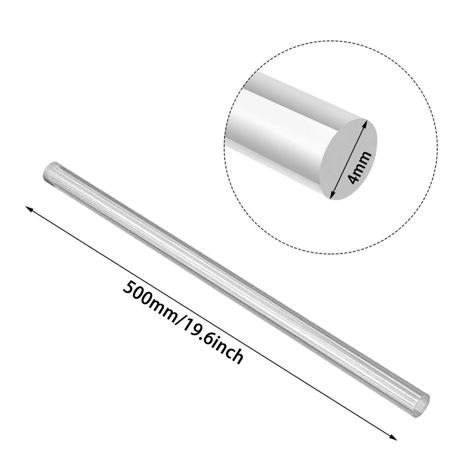 Plastikowe pręty DIY, średnica 0,5 cm, długość 50 cm, 2 sztuki, gładka powierzchnia, do modelarstwa, rękodzieła, naprawy domu