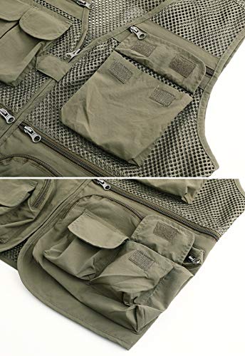 Image of Mens Outdoor Fishing Vest Safari Travel Photography Vests Jacket Multi Pocket