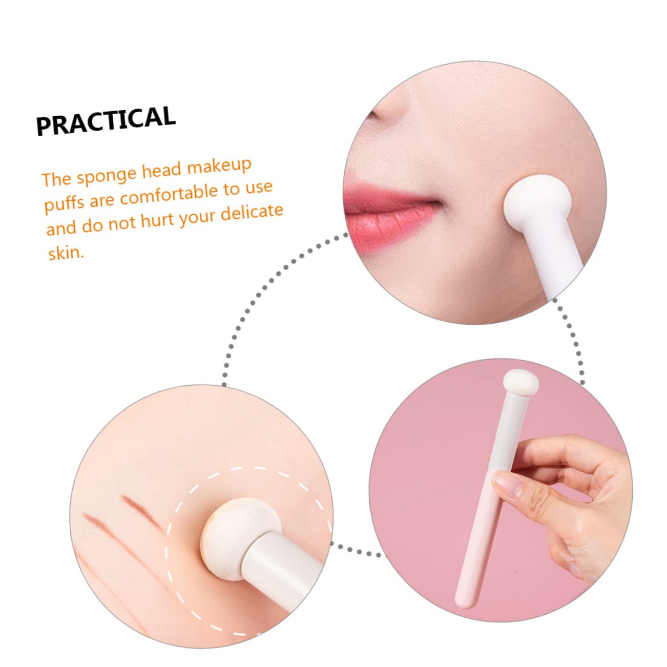 Beavorty 5 Set Di Trucco Con Manico Jumbo Puff Per Fondotinta Fard Asciutto E Bagnato Forniture Per Il Trucco 4 Pezzi * 5