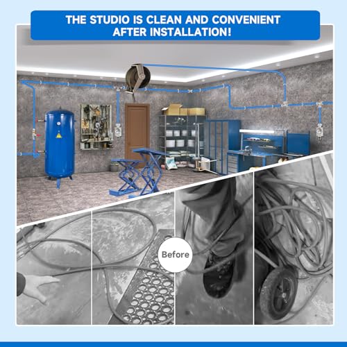 Image of 3 /4 inch x 100ft Shop Air Line Kit, HDPE-Aluminum Compressed Air Line kit for Garage with Tee & Elbow Fittings, Rapid Air System for Air Compressor, Leak-Proof & Easy Installation