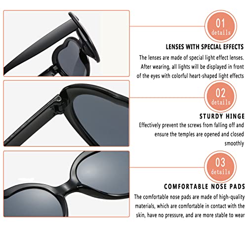 Heart Effect Diffraction Sunglasses - Festival Party Rave Light Accessories With UV400 Protection4
