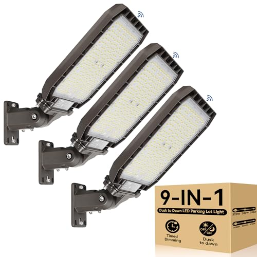 LED Parking Lot Light 320W 51200LM 5700K Dusk-Dawn Photocell