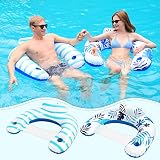 Pool Floats Adult Inflatable Chair Floats,DCTB 2 Pack Floating Pool Chair Lounge Floats with Cup Hol