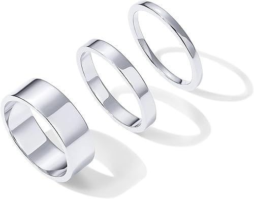 PAVOI 18K Gold Plated 3 Rings Set Gold Stacking Rings for Women Stacking Ring Set