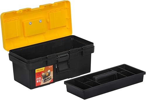 Miniatura 6 de MEIJIA Caja de almacenamiento portátil de herramientas, organizadores con bandeja desmontable y cubierta superior de almacenamiento disponible,