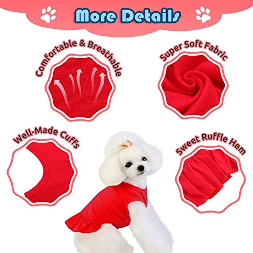 KOESON 2 Pack Dog Dress, Puppy Sundress Small Girls Dog Tee Dress Ruffle Princess Birthday Party Skirt, Doggie… - Image 4