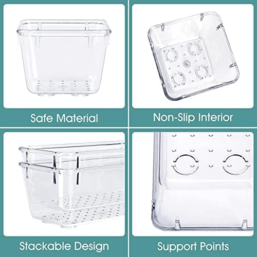 25 PCS Clear Plastic Drawer Organizer Set, 4 Sizes