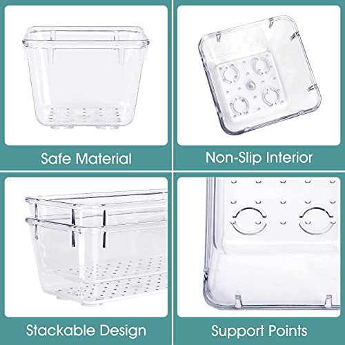 wowbox 25 pcs clear plastic drawer organizer set 4 sizes desk drawer divider organizers and storage bins for makeup jewelry gadgets for kitchen bedroom bathroom office