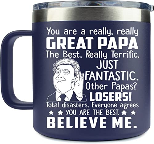 AMAZPRINTS 14oz Insulated Stainless Steel Mug, Navy