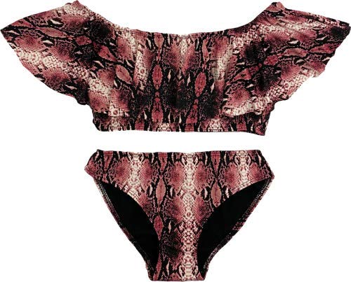 Image of Cheryl Creations Kids Girl's Cute & Comfortable Two Piece Ruffle Front Bathing Suit Bikini | Swimsuit