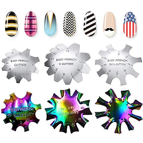6pcs Nail Manicure Edge Trimmer, Kalolary French Smile Line Nail Acrylic Tool, Durable