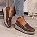 Womens Loafers Shoes Fashion Platform Wedge Slip On Suede Shoes Work Office Business Casual Dress Shoe Comfortable Anti Slip Walking Shoe Brown