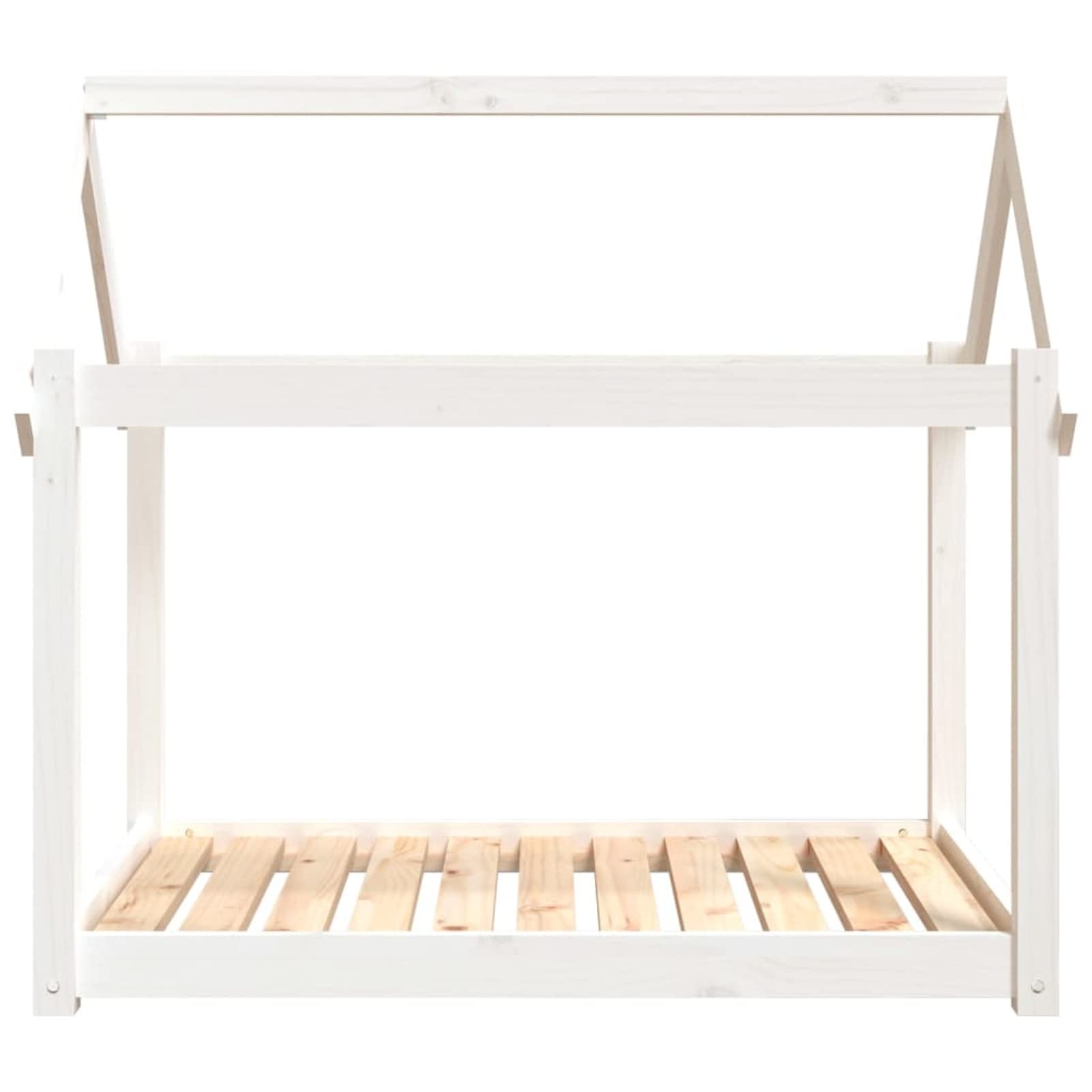 Lechnical Cuccia per Cani Bianca 101x70x90 cm in Legno Massello di Pino,Cuccia per Cani,Cuccia per Cani da Interno,Letto per Cani,Cuccia Letto