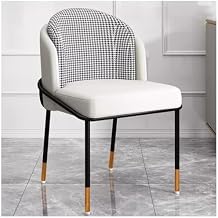 KITCISSL Modern Desk Chair Lazy Chair Single Sofa Modern Seat Living Room Backrest Stool, Accent Chairs Dining Chair Restaurant Hotel Cafe Lounge Chairs for Garden Balcony Bedroom Color White B