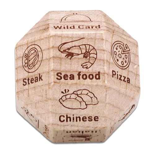 5th Anniversary Wood Gifts for Women Men, Wood Gifts for 5 Year Anniversary, Food Dice Decider, 5th Anniver-Sary Wedding Gift for Husband Wife, 5 Year Anniver-Sary Dices for Wedding Valentines Couple