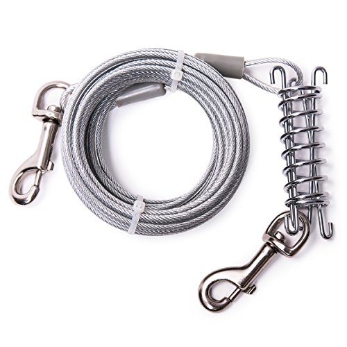 MFPS Favorite Tie Out Cable for Dogs, 30-feet, 3 Colors (Silver)