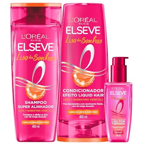 L'Oréal Paris Elseve Liso dos Sonhos Kit Shampoo, Condicionador e Sérum, com Tecnologia At... L'Oréal Paris Elseve Liso dos Sonhos Kit Shampoo, Condicionador e Sérum, com Tecnologia At...