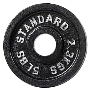 BalanceFrom Cast Iron Plate Weight Plate for Strength Training, Weightlifting and Crossfit, 1-Inch or 2-Inch, Standard or Olympic