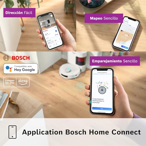 Miniatura 14 de Bosch - Robot Aspirador Spotless , Bcrd1w, Aspira Y Friega, Potencia 11.000 Pa , Almohadilla Húmeda Fija, Estación Seca, Sistema Inteligente De Visión Por Infrarrojos, Bosch Home Connect App, Blanco