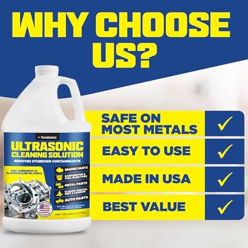 Durabasics [1 Gallon] Ultrasonic Cleaner Solution – Heavy-Duty Parts Cleaner & Carburetor Cleaning Solution – Perfect for Engine & Automotive Parts – Helps Remove Carbon, Grease – Safe on Most Metals — 사진 4