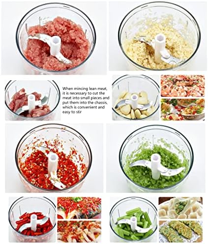 MLfire 520ml Manual Food Chopper Hand Pull String Vegetable Cutter Onions Garlic Chopper Portable Food Mincer for Garlic Ginger Fruits Herbs Nuts Durable Kitchen Food Processor.