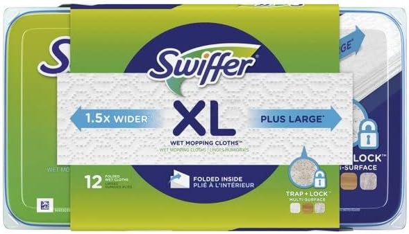 Swiffer Sweeper XL Wet Pad Refills, Open Window Fresh, 12 Ct (Pack of 2)
